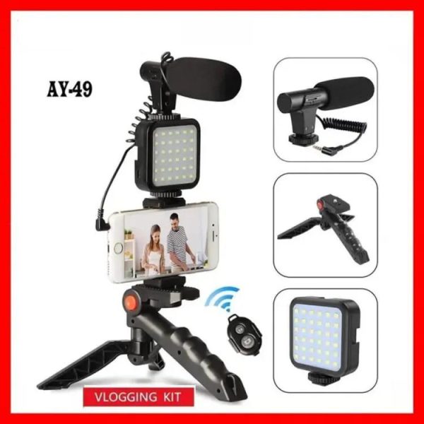 Ay-49 Video Vlog Making Kit With Remote Good Quality ,vlogging Tripod