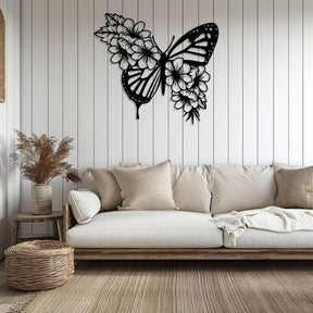 Home Decor Flower Butterfly Wooden Wall Art