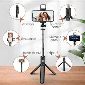 R1s Selfie Stick With Tripod | Bluetooth Foldable Selfie Rod For Phone Action Camera Iphone ﻿