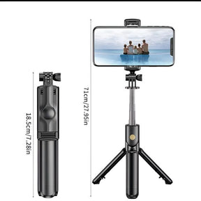 R1s Selfie Stick With Tripod | Bluetooth Foldable Selfie Rod For Phone Action Camera Iphone ﻿