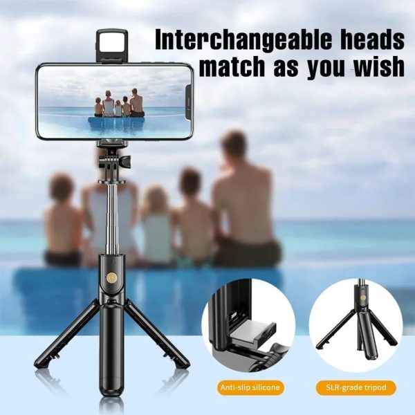 R1s Selfie Stick With Tripod | Bluetooth Foldable Selfie Rod For Phone Action Camera Iphone ﻿